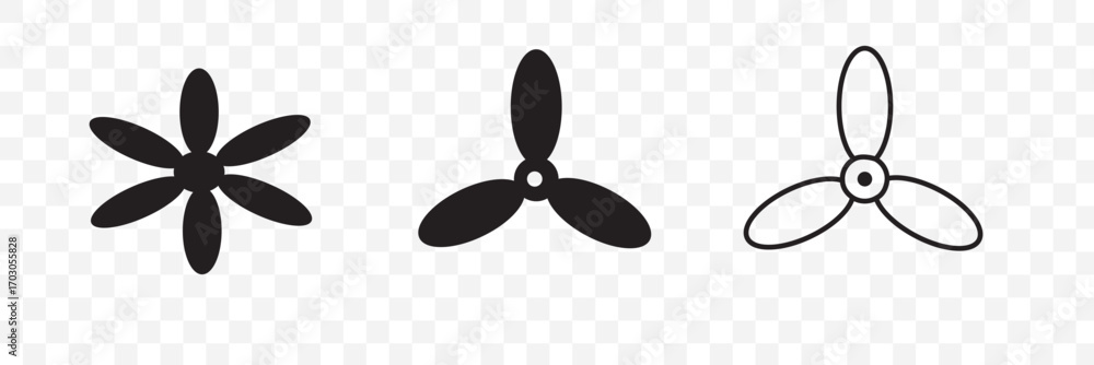 Canvas Prints propeller icon set. flat design fan propellers vector isolated on white background.