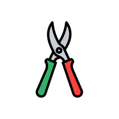 Gardening shears cuts branches isolated white background tool