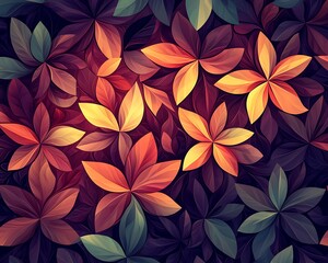 Autumn Leaves Seamless Pattern.