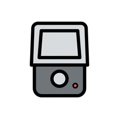 Gray scanner digitizes document indoors flat design