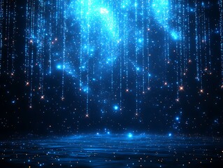 Blue Light Rain Digital Stage.