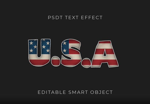 Blue And Red Independence Day Fireworks USA Text Effect American Celebration Font