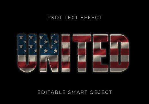 Metallic USA Text Effect