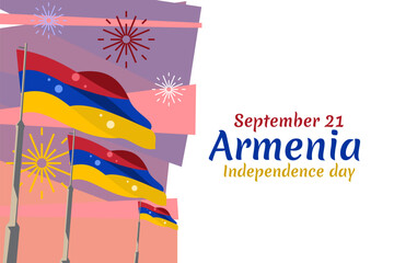 September 21, Independence Day of Armenia. vector illustration. Suitable for greeting card, poster and banner.