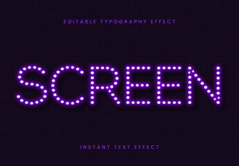 Purple Retro Dot Matrix Led Dot Text Effect Neon Dotted Signage Font