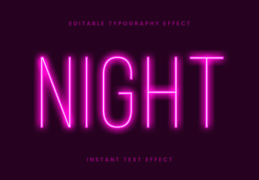 Pink Thin Line Glow Neon Text Effect