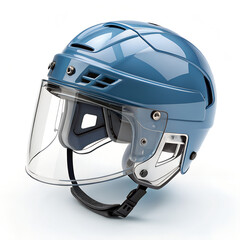 Fototapeta premium Protective Headgear: A close-up, studio shot showcases a modern, sleek helmet with a clear visor, a symbol of safety and design innovation.