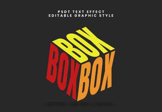 Colorful Extruded Cube Font Square Geometric Pespective Text Effect