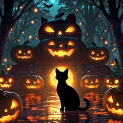 Halloween concept, October, AI