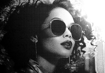 Black Retro Risograph Print Photo Effect