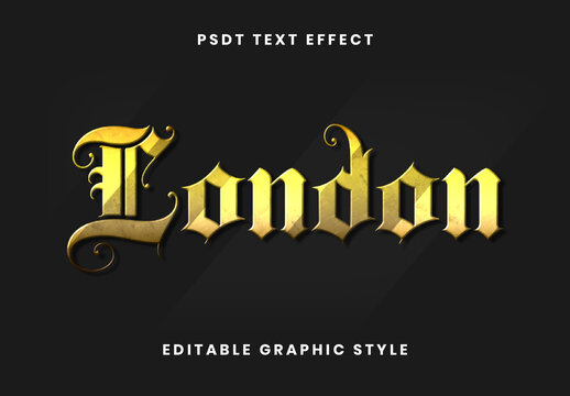Golden Victorian Gold Leaf Sign Text Effect Gothic Medieval Luxury Font