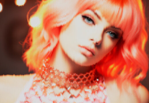 Pink And Orange Glass Texture Image Effect