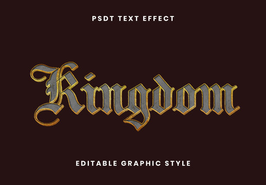 Gray And Golden Victorian Gold Leaf Sign Text Effect Gothic Beveled Luxury Font