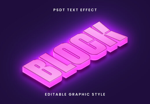 Pink Neon Cube Font Text Effect