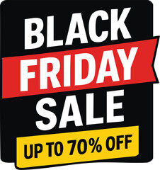Black Friday Sale Up To 70 Percent Off Announcement.