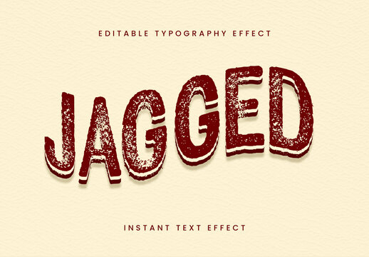 Red Rough Font Distressed Grunge Text Effect