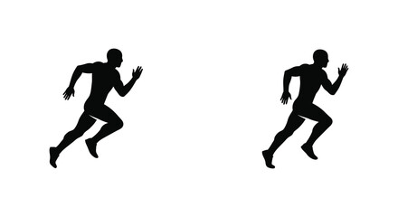 two silhouettes of runners captured mid stride