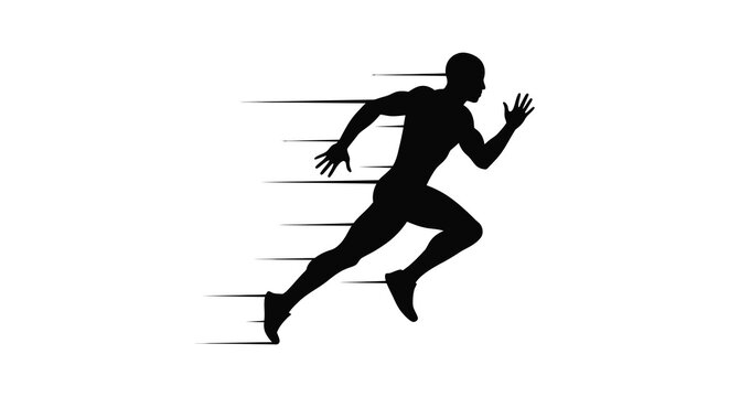 a runner in motion captured with dynamic lines