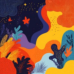 Cosmic Floral Dreamscape.