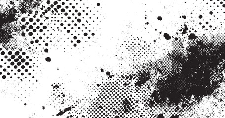 Halftone grunge dot texture background. Vintage comic style distressed overlay with soft noise Noise dot grain background with abstract gradient of monochrome dotwork, vector grunge texture © BLACK MAN