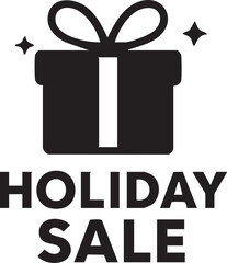 Holiday Sale Gift Box with Sparkles and Text 1.