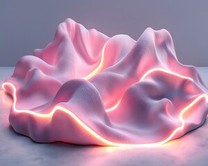 Glowing Lines on Draped Fabric.