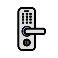 Digital lock secures entrance modern design minimal style