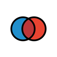 Overlapping circles blend color diagram concept abstract