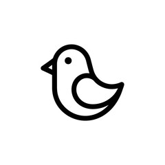 Simple bird icon flits isolated symbol design