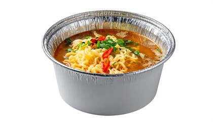 Foil bowl of hot ramen