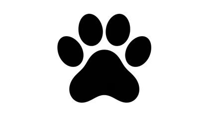 Black silhouette of a stylized paw print