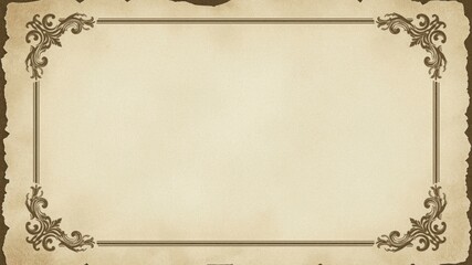 Weathered cream colored parchment style certificate