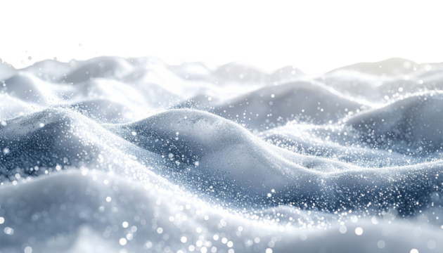 Abstract snowy landscape, textured with shimmering particles