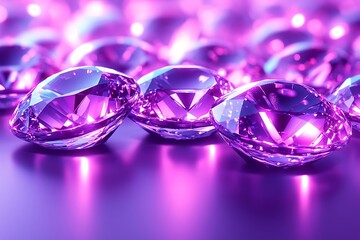 Purple Diamonds Sparkling for Glimmering Surface.