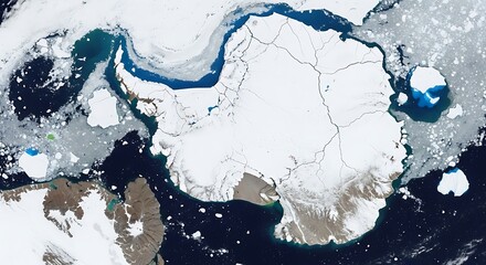 Antarctic Ice Sheet Satellite Image.