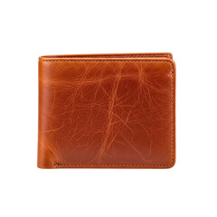 Brown Leather Wallet, isolated on transparent background
