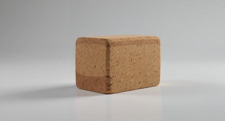 Studio shot of a light brown rectangular block, isolated on white background