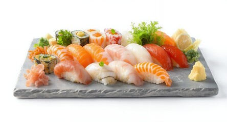 Sushi platter, assorted nigiri and maki, japanese food, seafood, restaurant menu, gourmet food, delicious meal, raw fish, rice, healthy eating, asian cuisine, culinary art, food photography, food