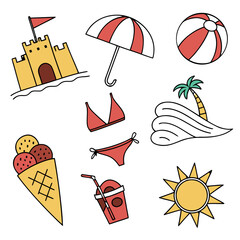 Summer beach doodle