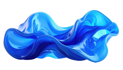 Abstract, fluid, vibrant blue shape