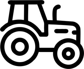 Minimalist vector icon of a tractor, representing modern farming and agriculture.