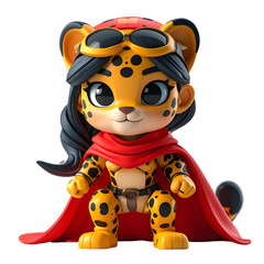 Cute leopard cartoon character