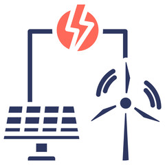 Smart Grid glyph color icon