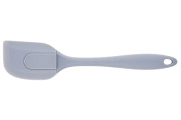 Flexible gray silicone spatula for cooking and baking tasks isolated on a transparent background