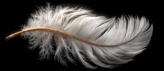 Fototapeta premium White Feather on Black