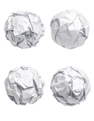 Fototapeta premium Four crumpled paper balls, top-down view