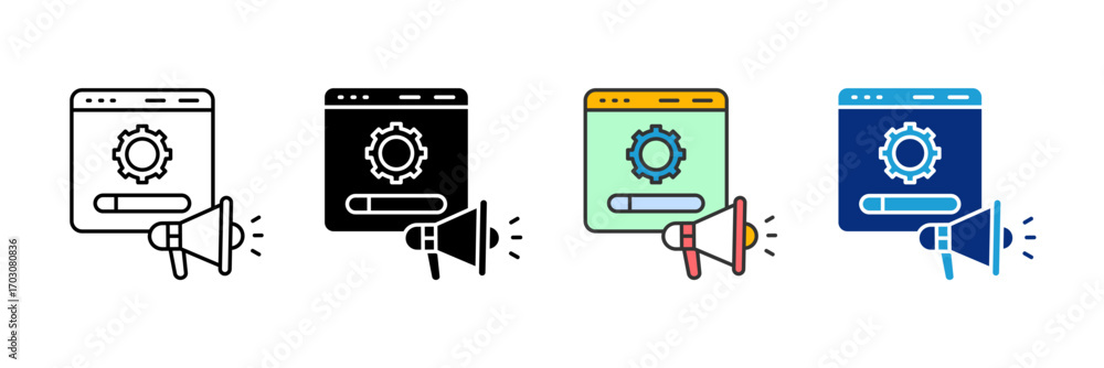 Poster sem ads icon set multiple style collection