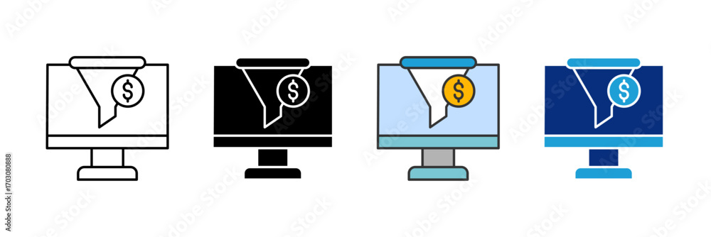 Poster conversion icon set multiple style collection