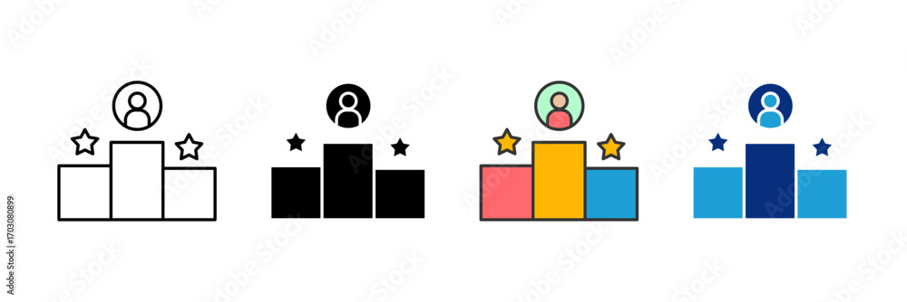 Poster lead score icon set multiple style collection