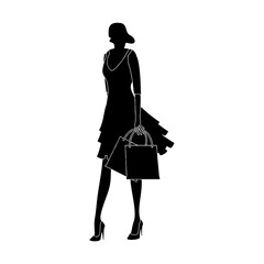 silhouette a woman mall shop
